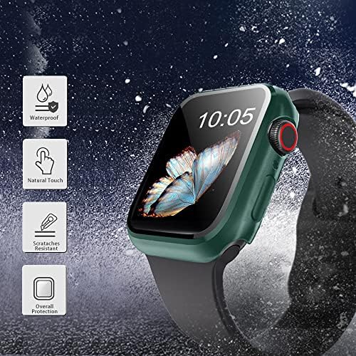 Doeboe תואם לסדרה Apple Watch 7 45 ממ, מקרה עם מגן מסך זכוכית מזג [2 חבילות], 2 ב 1 כיסוי מחשב קשה